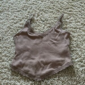 brown laced tank top